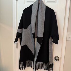 Black and Gray Star Fringe Cardigan